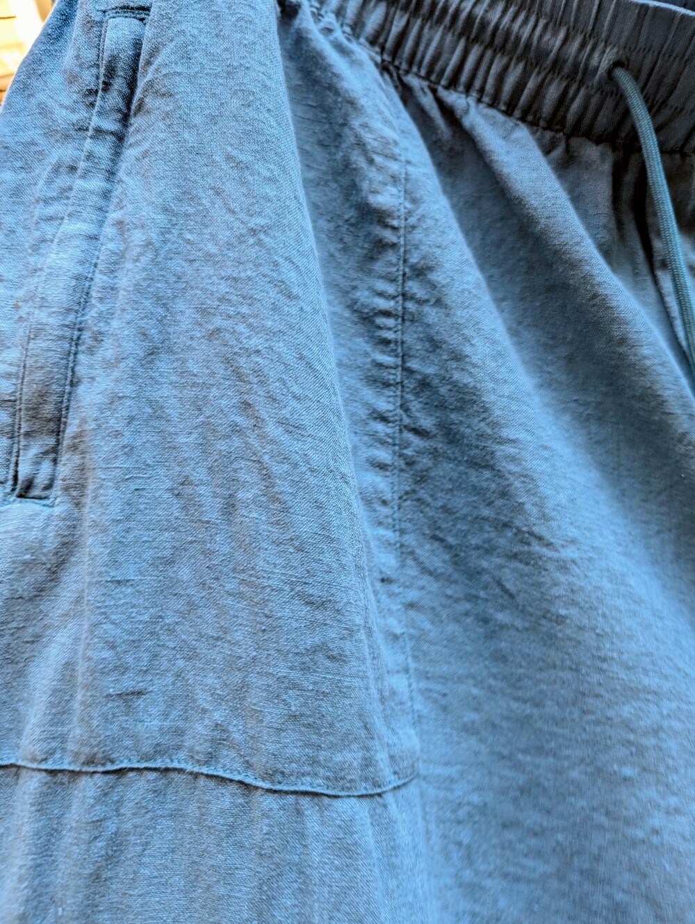 Plus Size Athleta Linen Wide Leg Pants | Size 24 | Turquoise | Drawstring - Picture 5 of 12